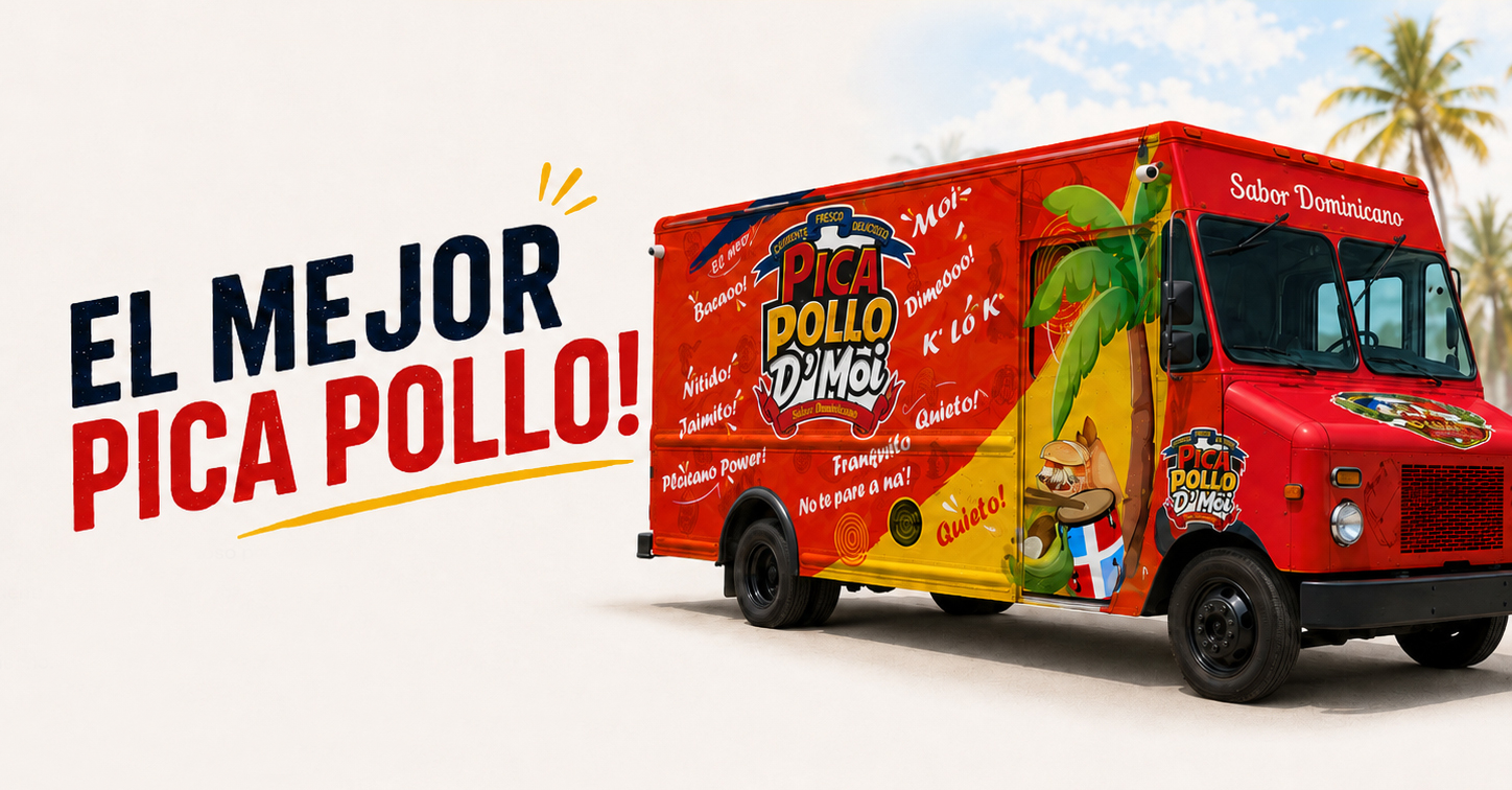Pica Pollo D'Mot food truck con el mejor pica pollo dominicano